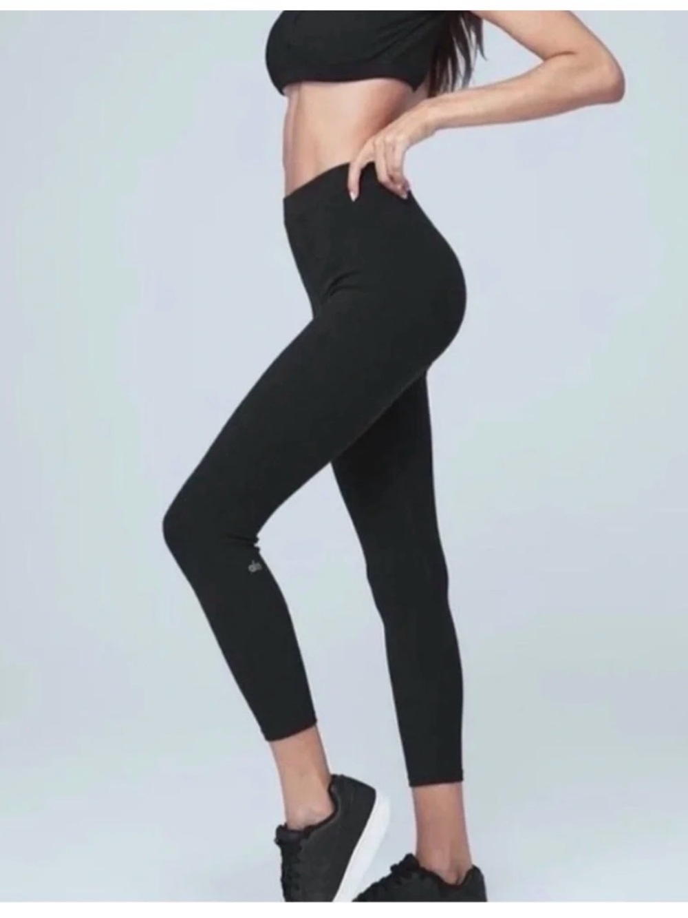 Alo Yoga Mindful Movement High Rise Ribbed Seamless Leggings Size Small S Black
